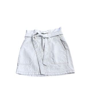 Free People Womens Paperbag Waist Splendor Linen Blend Mini Skirt Off white Sz 0